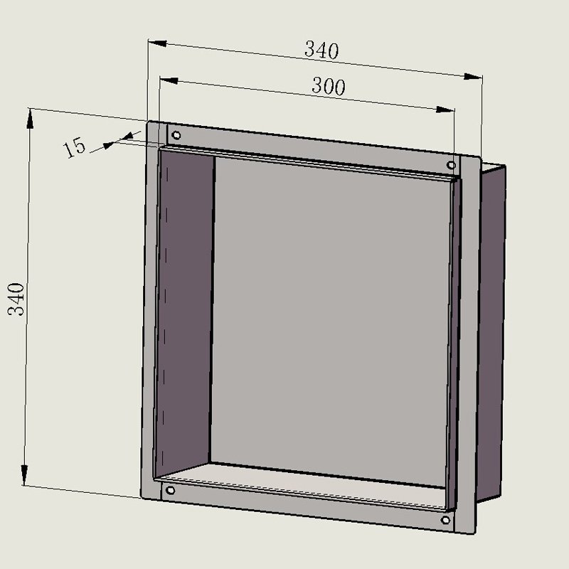 Cantrio Sn 2412b Premium Stainless Steel Shower Niche With 24 X 12 X 3 25 Dimensions